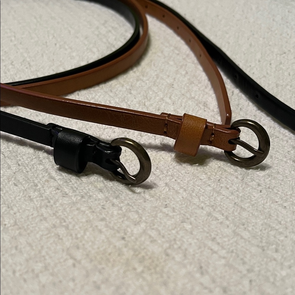 Brown and Black Ring Belts
